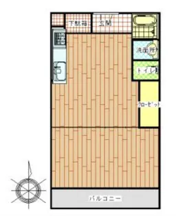 コーポ高輪【1階】の間取り