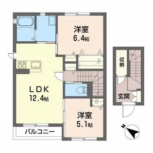 コーポハピネス中山【2階】の間取り