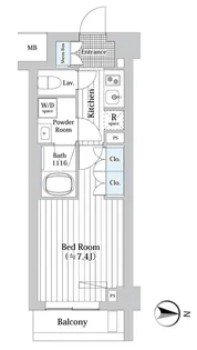 プレール・ドゥーク新宿West【2階】の間取り