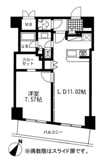 レジディア日本橋人形町II【4階】の間取り