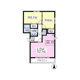 アンビエンテ八木田B【2階】の間取り