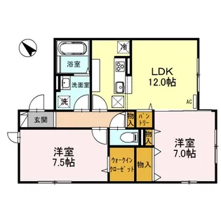 プランドール鎌倉【1階】の間取り