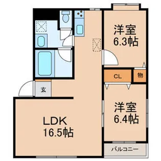 プルミエプラース【2階】の間取り