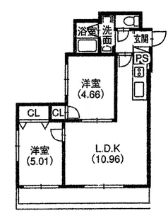 サウスコート【5階】の間取り