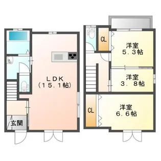 メゾンクレスト西新涯I【2階】の間取り