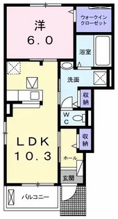 コートリバー II【1階】の間取り