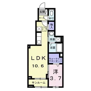カーサルーチェ【1階】の間取り