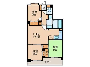 ビューネ難波【5階】の間取り