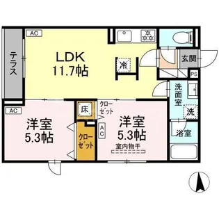 セレスティア荒川N【1階】の間取り