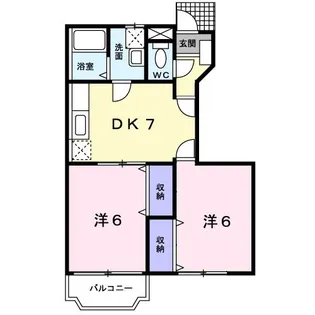オークビル・ヒルズA【1階】の間取り