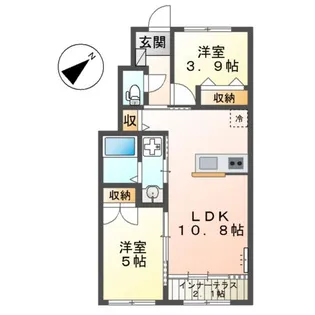 (仮称)藤沢打戻アパート【1階】の間取り