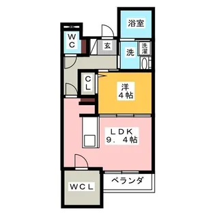 ぱ~くたうんルナ名古屋【3階】の間取り