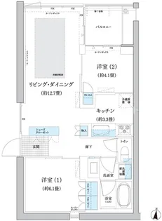 ガーデニエール砧ウエスト【5階】の間取り