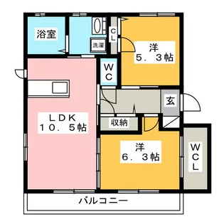 パイン和合D【2階】の間取り
