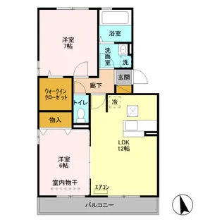 ヴィルドミール中今泉【1階】の間取り
