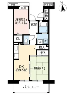 URコンフォール東鳩ヶ谷【7階】の間取り