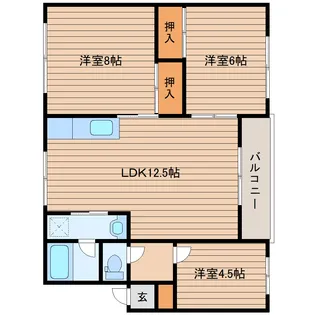 クレスト高松壱番館【1階】の間取り