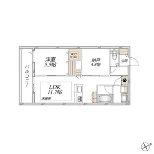 プラテリアコート市川【3階】の間取り