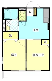 サンコートヴィラD【1階】の間取り