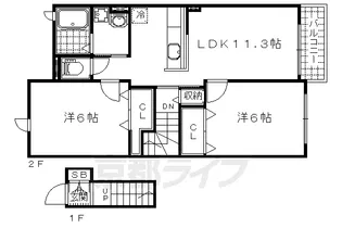 レイクりきIIの間取り