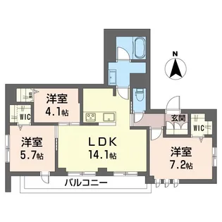 グランディール練馬【2階】の間取り