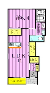 ランシール【1階】の間取り
