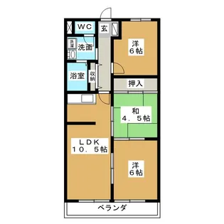 ルミエール山手【2階】の間取り