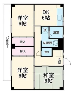 ビレッジハウス阿久和5号棟【1階】の間取り
