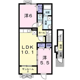 ブローテ桜木【2階】の間取り