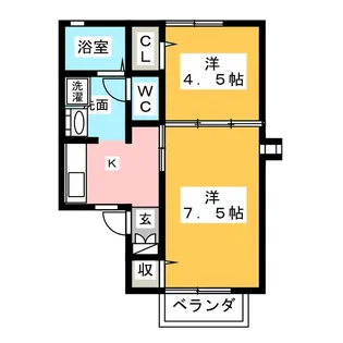 シャイニーK B【2階】の間取り