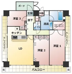 リーガル南船場【13階】の間取り
