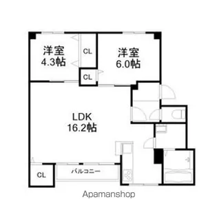 北円山コーポB棟【2階】の間取り