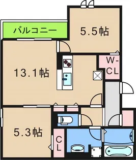 ロイジェント住之江公園【1階】の間取り