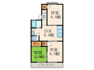 グランディール志井【1階】の間取り