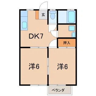 エンゼルハイツC【2階】の間取り