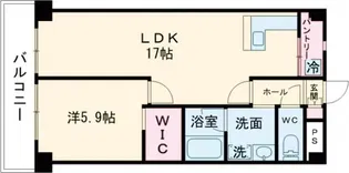 クイーンパレス浅伊【7階】の間取り