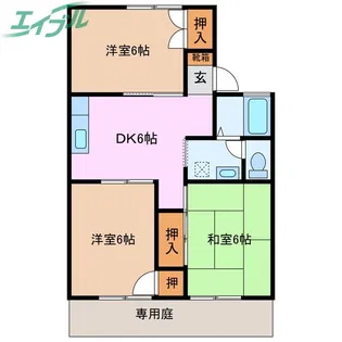 ベルファミールA棟【1階】の間取り