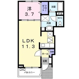 ナリッシュ B【1階】の間取り