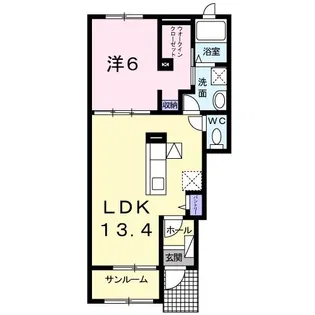 グランデ・ルーチェA【1階】の間取り