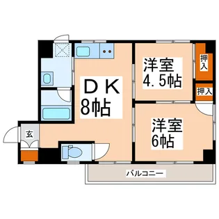 ディアコート新大江【5階】の間取り