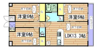 ルネス・グリスィーヌ【2階】の間取り