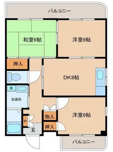 ソレイユ八幡【4階】の間取り