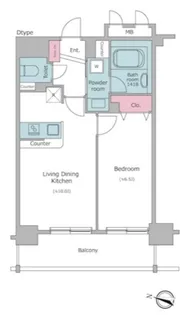 レジディア神田東【6階】の間取り