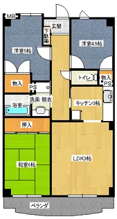 ロザージュ武蔵野【3階】の間取り