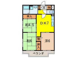 ウィステリア安倉【3階】の間取り