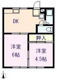 コーポかたやまA【2階】の間取り