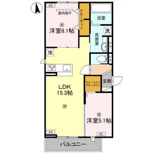 パサログランデ中安井【3階】の間取り