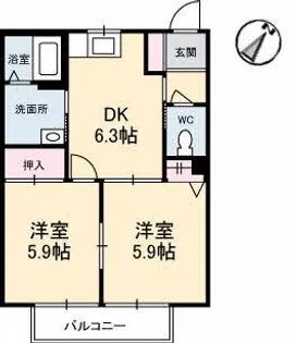 レジデンス高砂【2階】の間取り