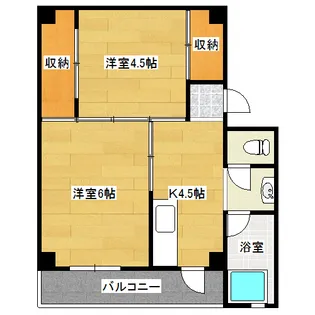 ビレッジハウス万富 1号棟【5階】の間取り