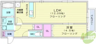 ウエストパークTS【1階】の間取り